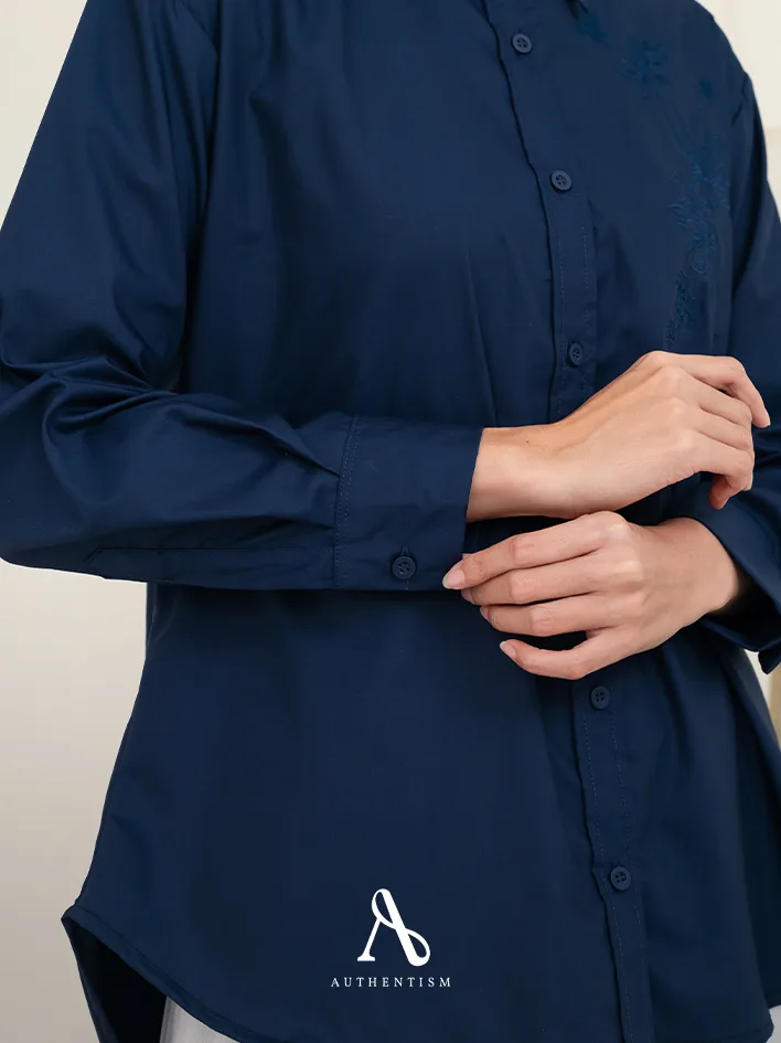 Calla Navy Ocean Shirt - Image 5